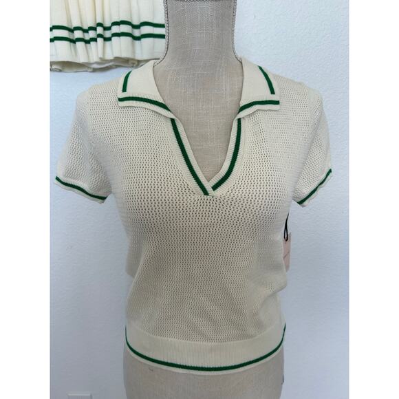 Sincerely Jules White and Green Preppy Tennis Set - M - Picture 2 of 8